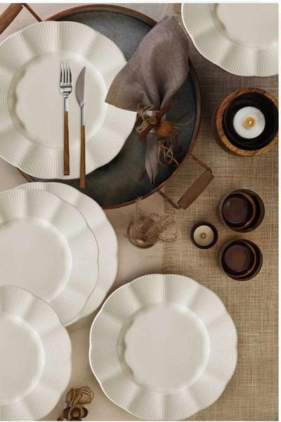 Kütahya Porselen Milena 6 Piece 21 cm Cake Plate