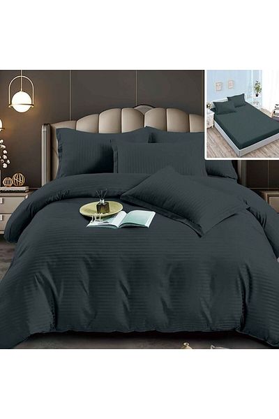 NufJoy Double bed linen DAMASK 6 pieces, Fitted sheet for mattress 160x200 cm or 180x200 cm