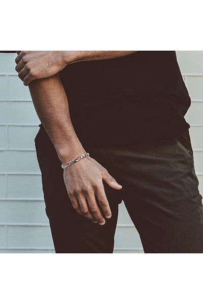 delis Men's 925 silver bracelet, JW1480, rhodium plated