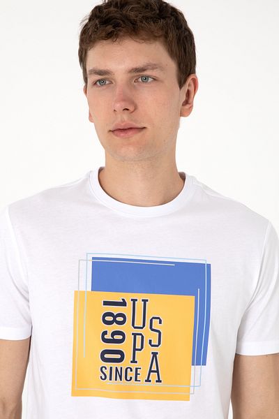 U.S. Polo Assn. Men's Regular Fit Crew Neck White T-Shirt 50306880-Vr013