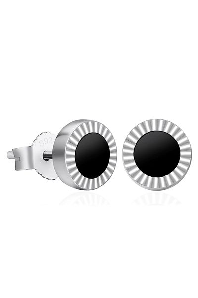 delis 925 silver earrings, JW1405, round model, rhodium plated