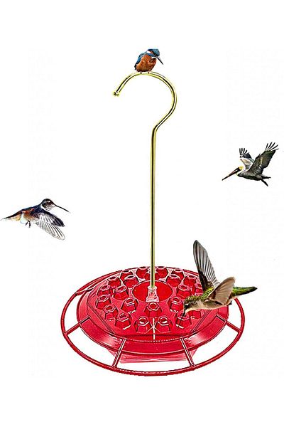 YHNMMNO Bird feeder with removable water dispenser NMM, plastic/metal, red, 20 x 21.5 cm