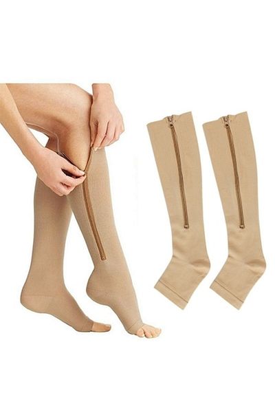 HOZRO Sosete compresive medicinale Hozro, cu fermoar, confortabile si flexibile, Marime S/M