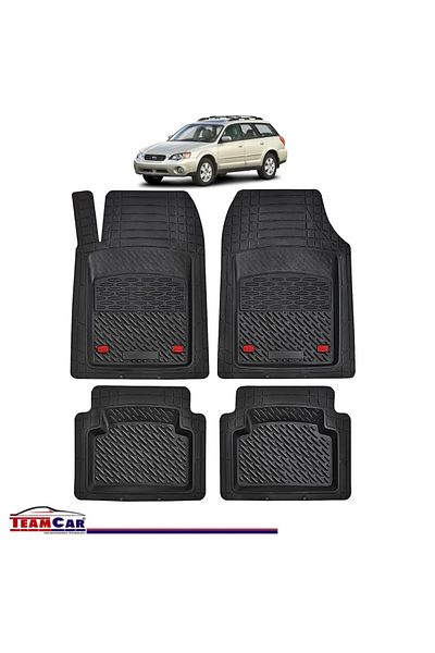 TEAMCAR ® Car Mats Tray Type Compatible Subaru Outback III (2003–2009) Black Durable Material