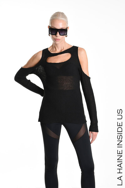 La Haine Inside Us BLUZA TRANSPARENTĂ - LA HAINE INSIDE US - M, NEGRU