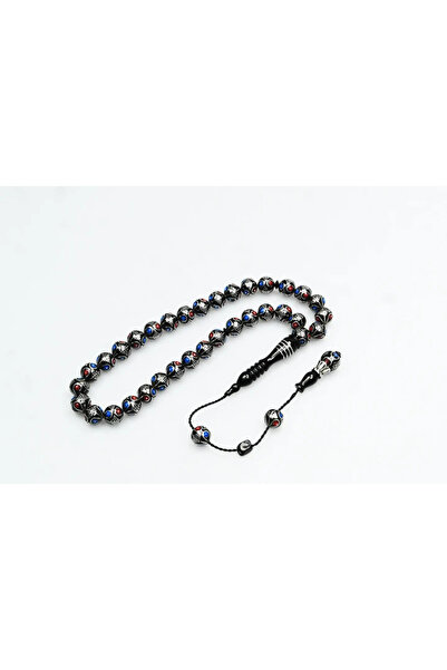 Generic Brand Oltu Stone Double Color Drop Watermelon Embroidered Rosary
