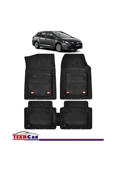 TEAMCAR ® Car Mats Tray Type Compatible with Toyota Corolla XI (2013–2019) Black Durable Material