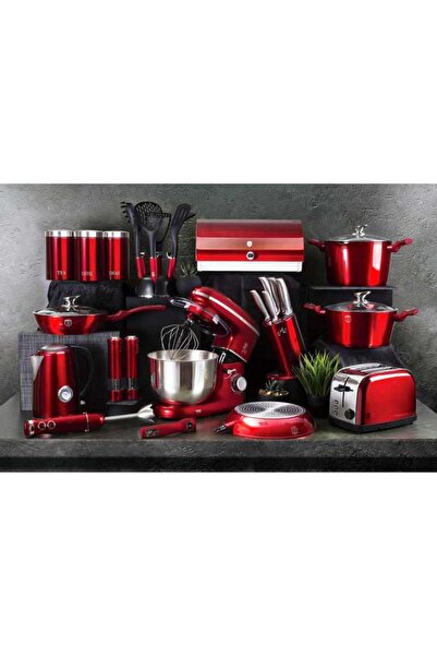 Berlinger Haus Set of 3 Burgundy Metallic Line Food Containers