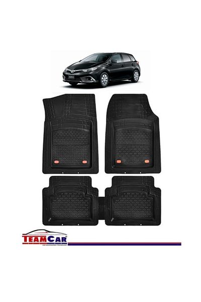 TEAMCAR ® Car Mats Tray Type Compatible with Toyota Auris II (2012–2018) Black Durable Material