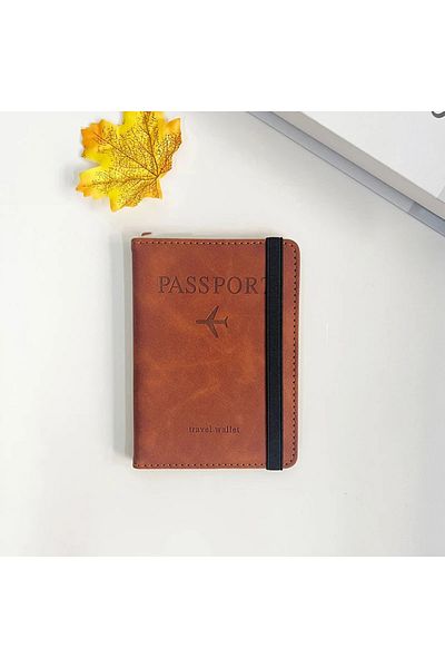 delis Unisex passport cover, Lorelei PT1306, Brown