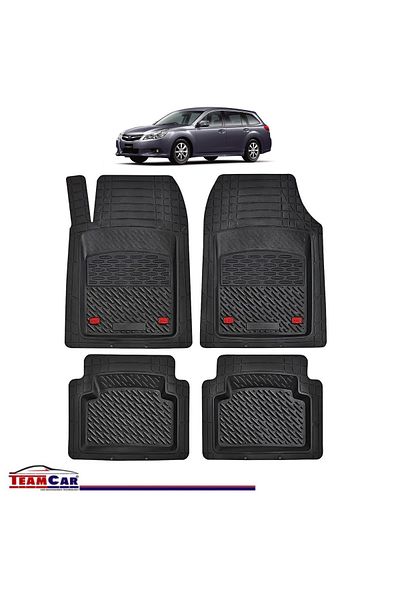 TEAMCAR ® Car Mats Tray Type Compatible Subaru Legacy V (2009–2014) Black Durable Material