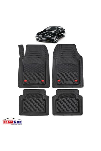 TEAMCAR ® Car Mats Tray Type Compatible Alfa Romeo GT Generation I (2003–2010) Black Durable Material