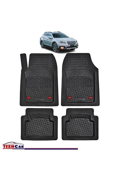 TEAMCAR ® Car Mats Tray Type Compatible Subaru Outback V (2014–2020) Black Durable Material