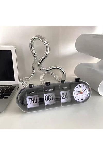 Toy Box Treasures Calendar Alarm Clock Black
