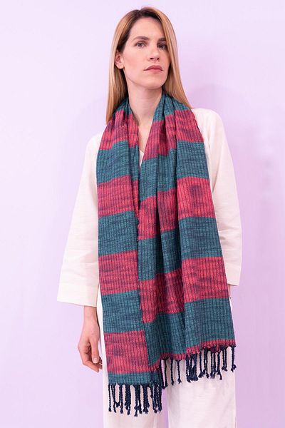 Defne&Apollon İpekçilik Hand Woven Cotton - Linen Shawl - 65 X 190 cm