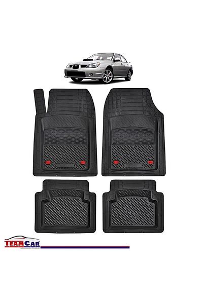 TEAMCAR ® Car Mats Tray Type Compatible Subaru Impreza II (2000–2007) Black Durable Material