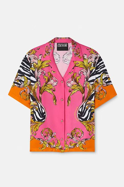 VERSACE JEANS COUTURE BAROQUE PRINT SHIRT - VERSACE JEANS COUTURE - 38, PINK