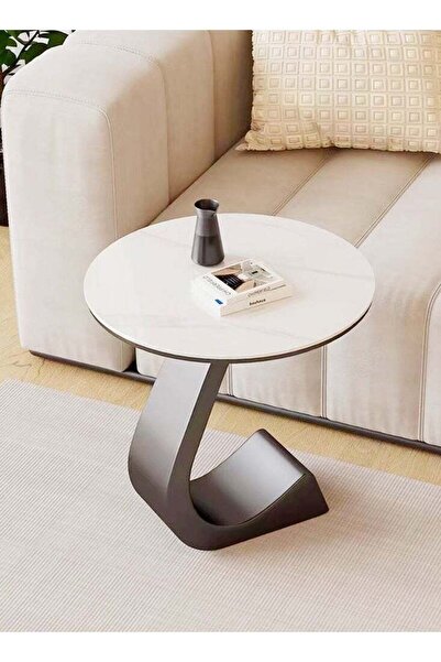 Raffine طاولة قهوة متعددة الوظائف بتصميم فريد وطاولة جانبية مستديرة وقاعدة قو...