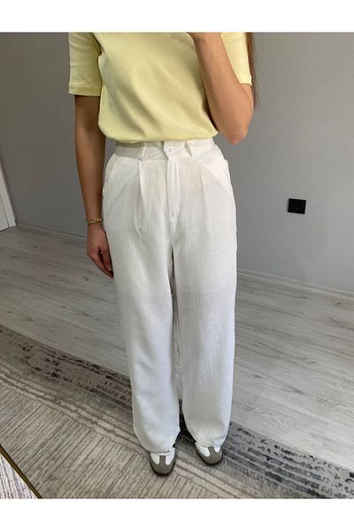 Niceboutique High Waist Palazzo Pants with Clamp Detail