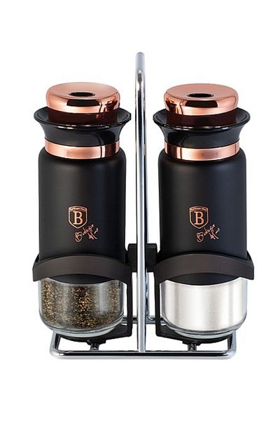 Berlinger Haus Salt and pepper shakers in a stand Black Rose Collection