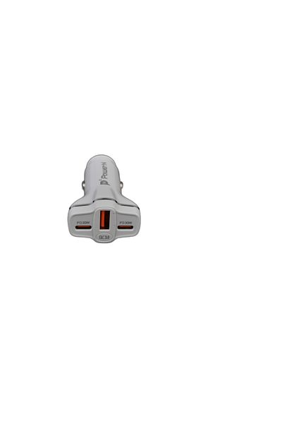 Power N 2PD + QC 60W High- Speed Charging Car Charger - White