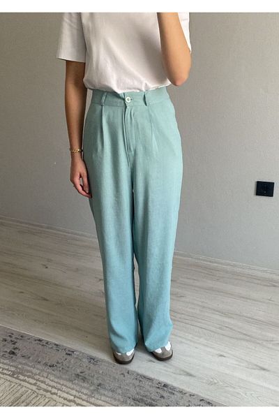 Niceboutique High Waist Palazzo Pants with Clamp Detail