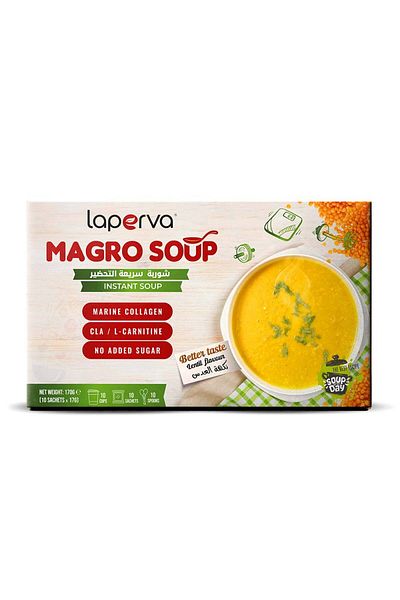 Laperva Magro Soup, 10 sachets, 170 gm, Marine Collagen, CLA & L-Carnitine, Healthy & Delicious Instant Soup