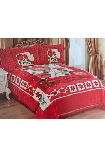 Generic طقم بطانية شتوية ثقيلة مكون من 4 قطع 220×240 سم مع غطاء مرتبة 260×230 سم و2 كيس وسادة 55×75 سم