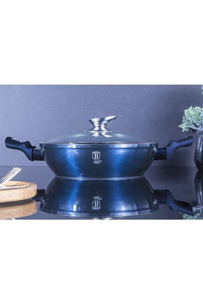 Berlinger Haus Marble Top Baking Dish with Lid 24 Aquamarine Metallic Line