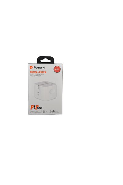 Power N PowerN Dual PD 25W Dual Fast Charging Adapte - White