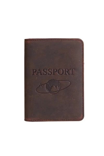 delis Unisex passport cover, Andara PT1259, genuine leather, Matte brown