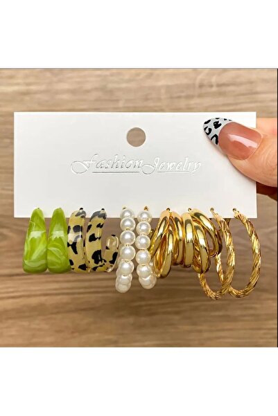 Tudivanyu Aksesuar أقراط ملونة عتيقة الطراز متعددة الألوان