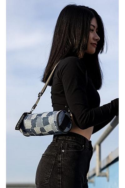 Fitgriff Geanta albastra denim crossbody sport pentru fete 22.5 cm, Fitgriff