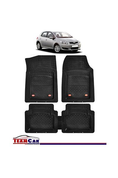TEAMCAR ® Car Mats Tray Type Compatible with Toyota Auris (2006–2012) Black Durable Material