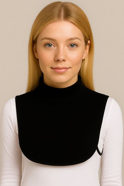 ParlaMira Viscose Neck Collar Black Half Fisherman