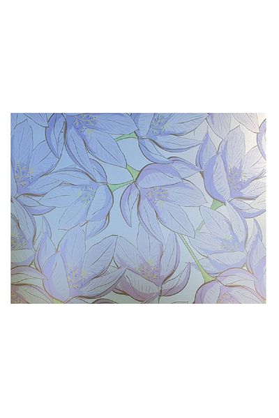 media Decorative window film, blue flowers, 6 m x 1 m