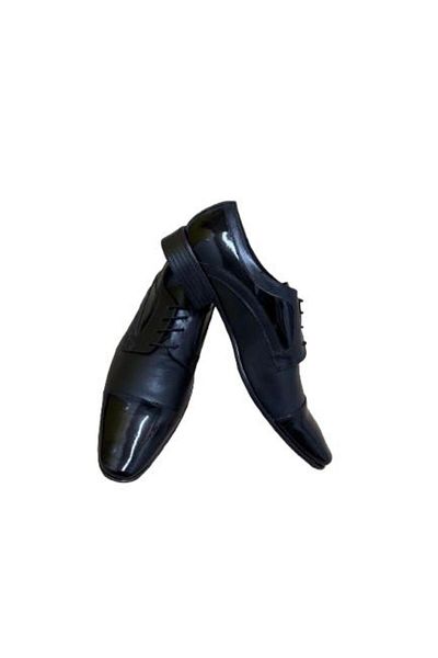 OEM Elegant men's shoes, Black patent, Genuine leather, Size 44