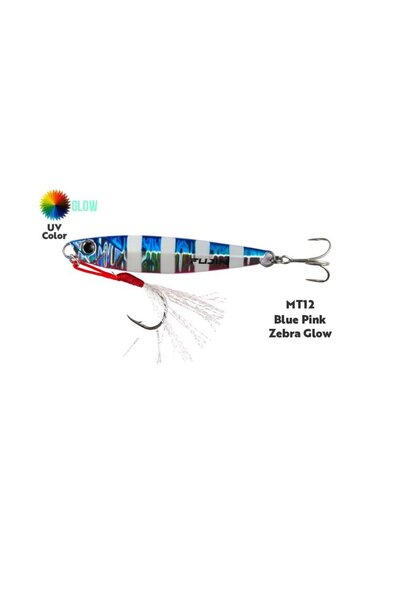 Fujin Jig-X 60gr Shore Jigging Jig Yem (RENK: MT12 Blue Pink Zebra Glow )
