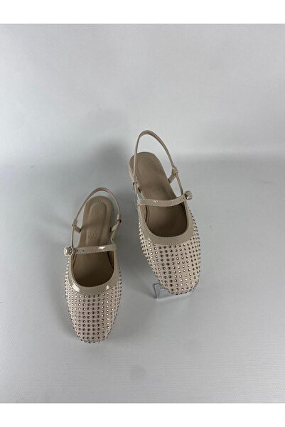 GOLD SHOES Daisy Siyah Saten Siyah Boncuk İşlemeli Sandalet