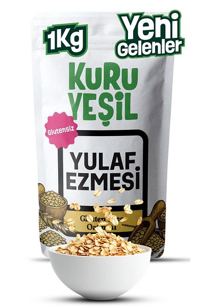 Kuru Yeşil Gluten-Free Oatmeal 1 kg – Natural and Without Additives |   Breakfast Fiber Source