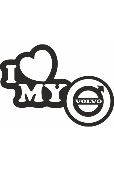 Image Sticker auto, IMAGE, I love my VOLVO, negru, 23 x 17 cm