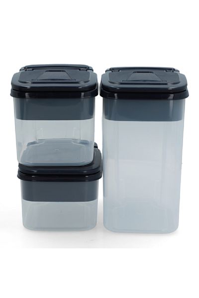 Felli Piece BPA-Free Durable Plastic Food Container Set Clear and Black