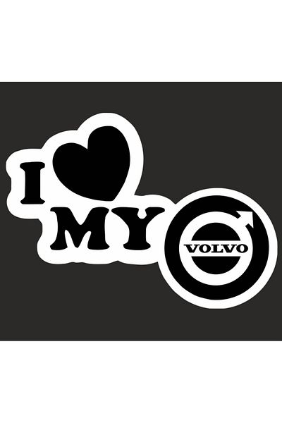 Image Car sticker, IMAGE, I love my VOLVO, white, 23 x 17 cm