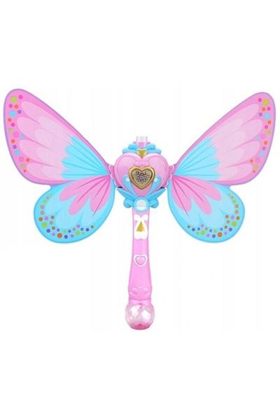 indiggo Interactive Toy for Children, Butterfly Wand with Soap Bubbles, Lights and Sounds, Detachable Wings,