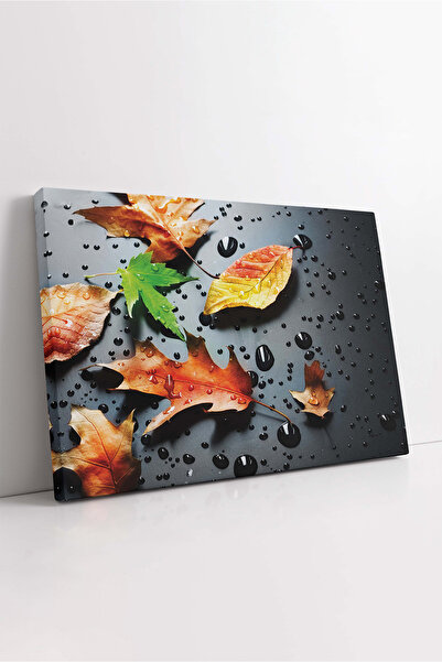 KOSS Dijital Tablou de pânză de toamnă, pictură decorativă cu frunze uscate, ...