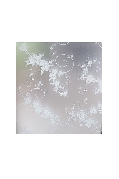 media Decorative window film, white birds and flowers, 6 m x 0.9 m