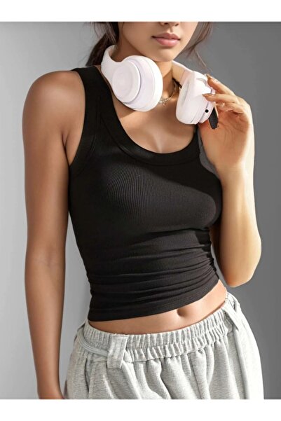 BNK Shop Ελαστική πλεκτή μπλούζα με χοντρά λουράκια κοτλέ