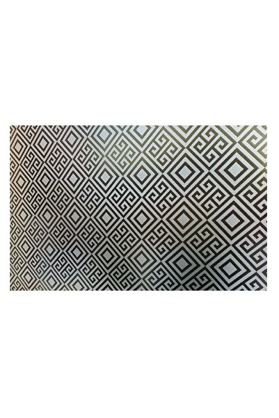 media Διακοσμητική μεμβράνη παραθύρου, μαύρη, ελληνικής γεωμετρίας, 5 μ. x 1 μ.