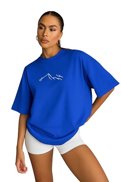 BENROMA 1 προϊόν για αγορές 6 και άνω Δώρο Mountain printed γυναικείο μπλουζάκι Unisex Oversize