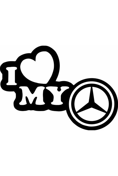 Image Αυτοκόλλητο αυτοκινήτου, ΕΙΚΟΝΑ, Λατρεύω τη MERCEDES μου, μαύρο, 23 x 1...